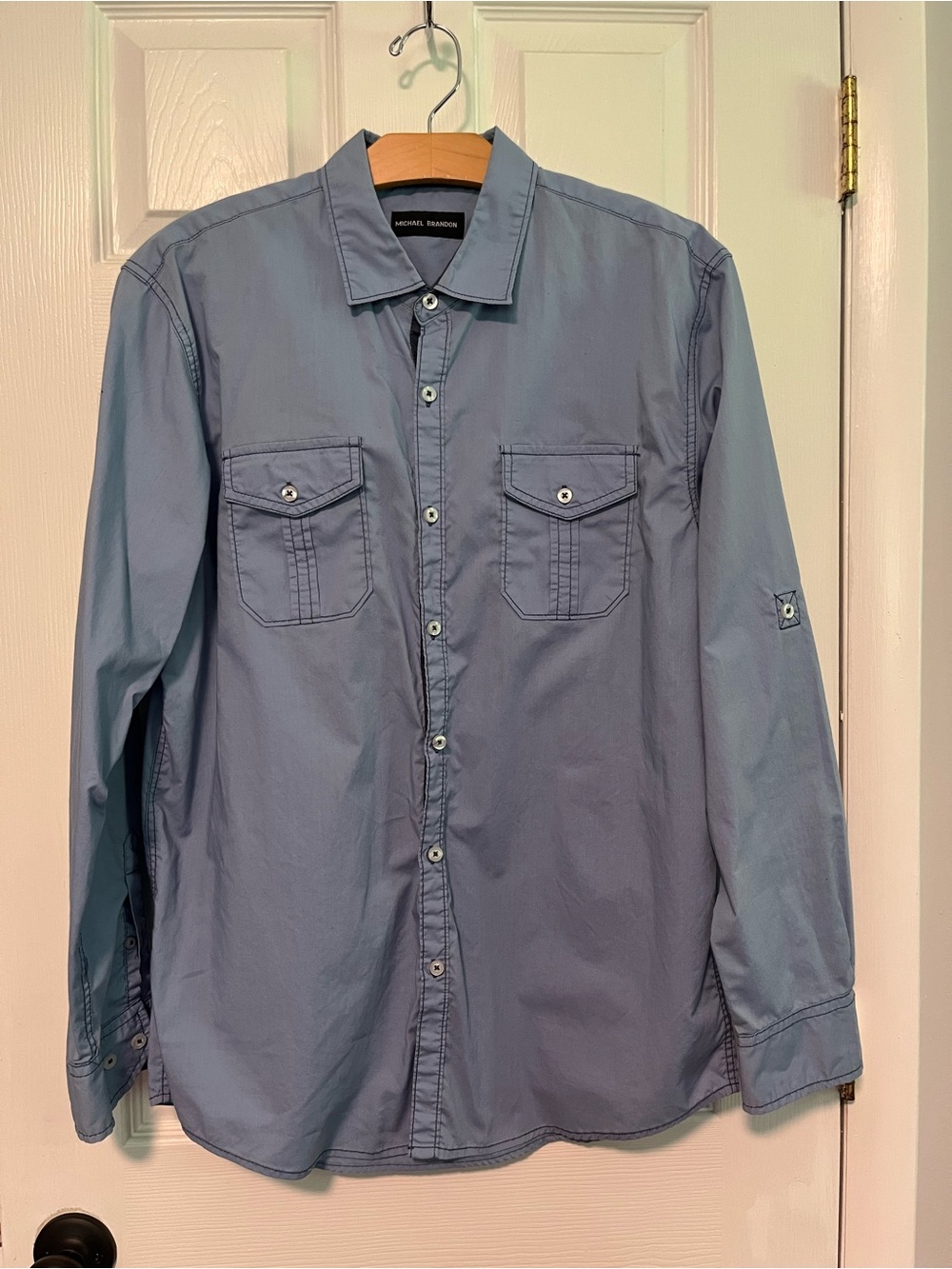 Michael Brandon Light Blue Long-Sleeve Button-Down Shirt